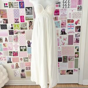 loving things white lace bodice maxi dress size 8